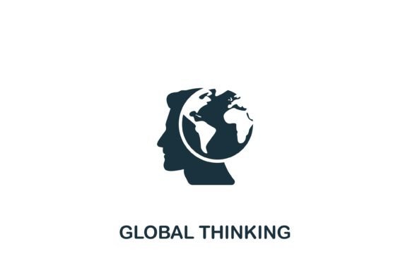 Global Thinking Icon: A Versatile Symbol for Brain Process Visualization