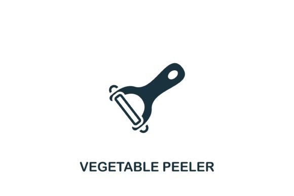 Vegetable Peeler Icon: A Simple Line Element for Cooking and Design